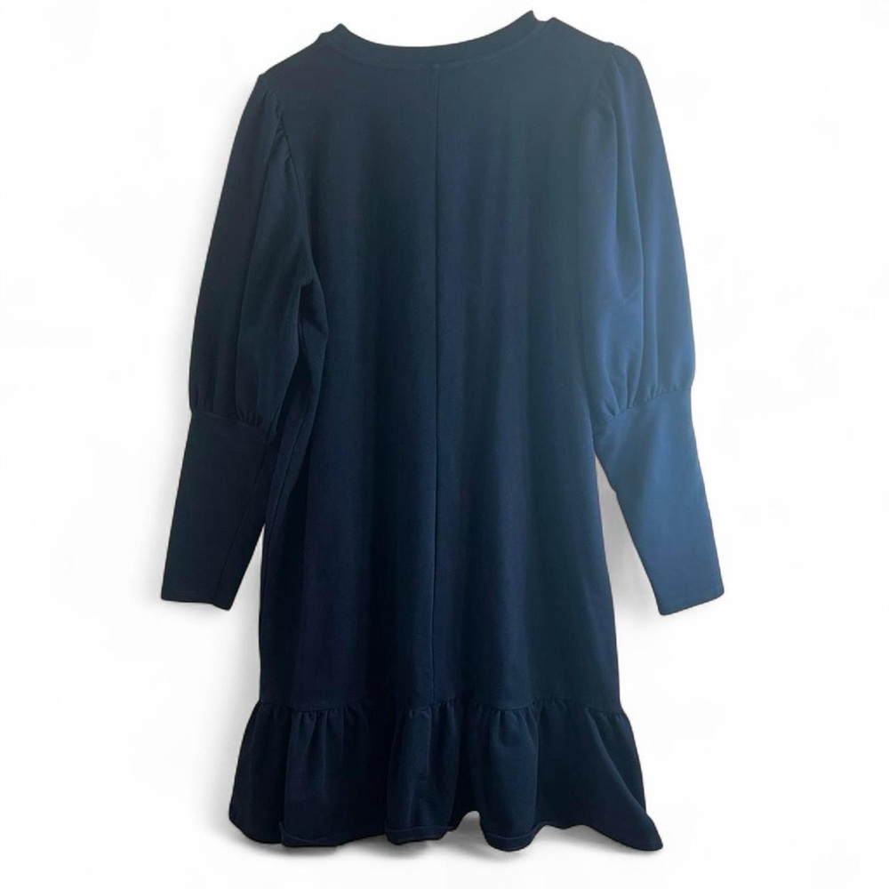 Eloquii Navy Puff-Sleeve Ruffle-Hem Mini Dress - Picture 5 of 8